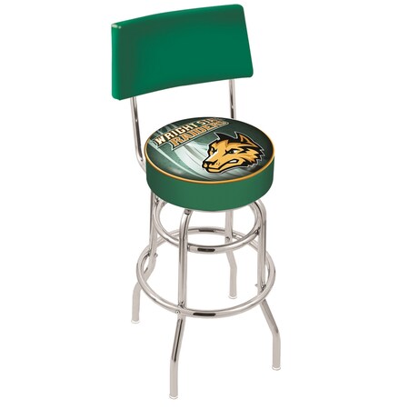 Holland Bar Stool Co 25" Chrome 2-Ring Wright State Swivel Bar Stool, Back L7C425WrtStU-D2
